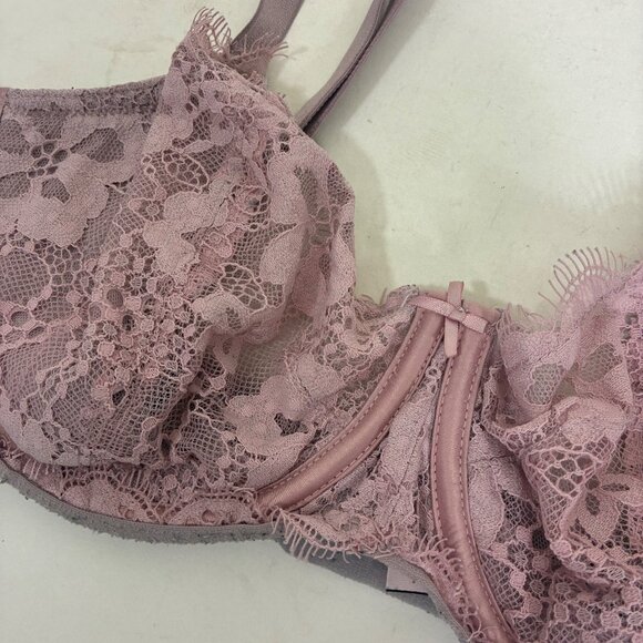 Dream Angels Push-up Without Padding Pink Lace Bra Sz 36D Feminine Everyday - Picture 3 of 7